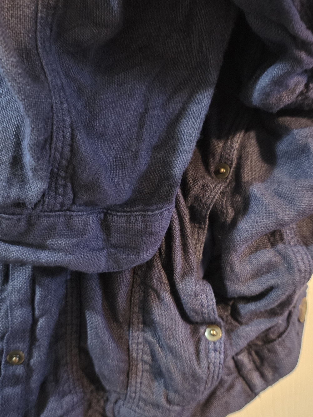 4/$67 Deal! Club Monaco Vintage Navy Blue Button-Front Bomber Jacket - Picture 5 of 12
